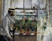 贝尔特 摩里索特 : Eugene Manet (the Artist's Husband)  on the Isle of Wight